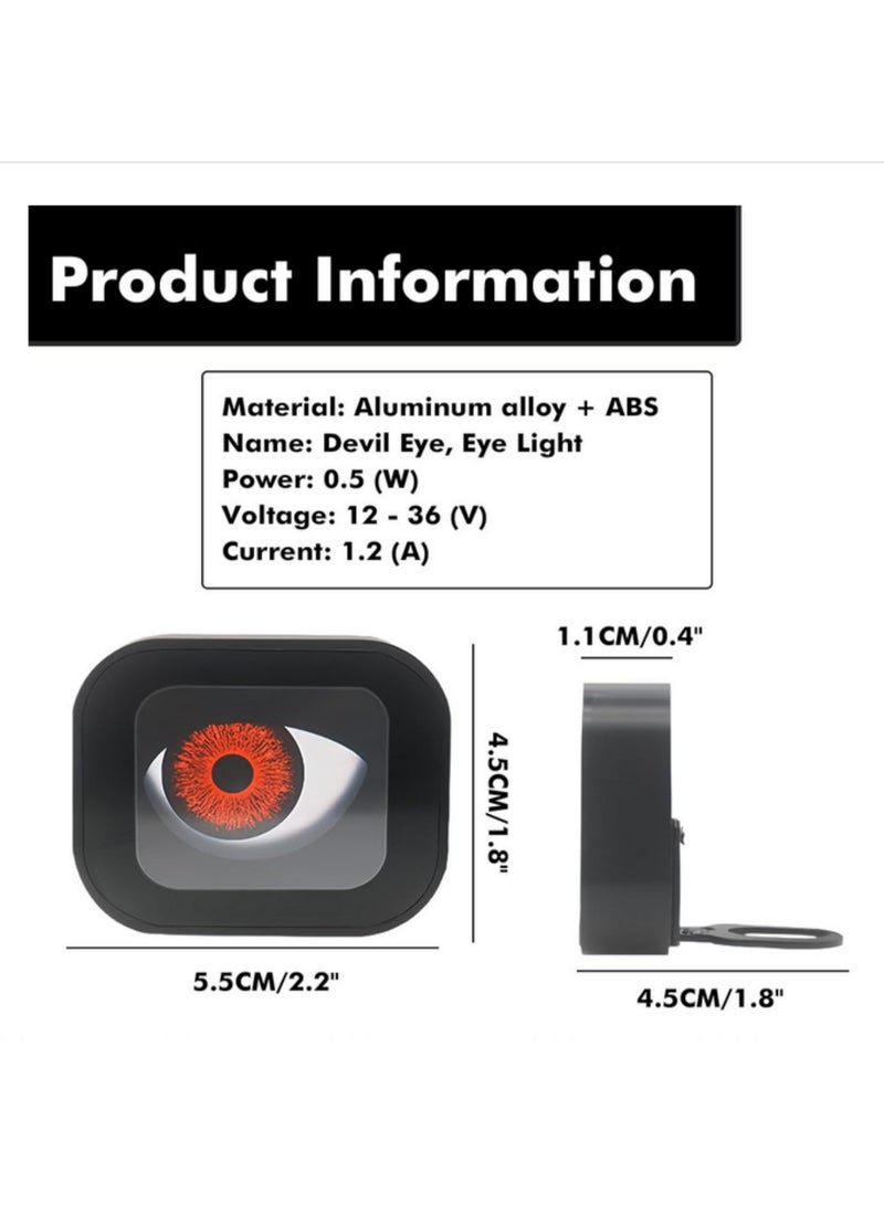 مصباح LED ديڤل آيز بتحكم عن بُعد 12V-36V، 6 أوضاع ديناميكية مع إضاءة أنجل آيز للدراجات النارية والدراجات البخارية الكهربائية والدراجات ثلاثية العجلات ومركبات ATV - ضوء زخرفي متغير الألوان. - Image 2